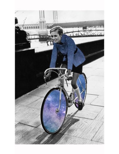 collage surrealista bici
