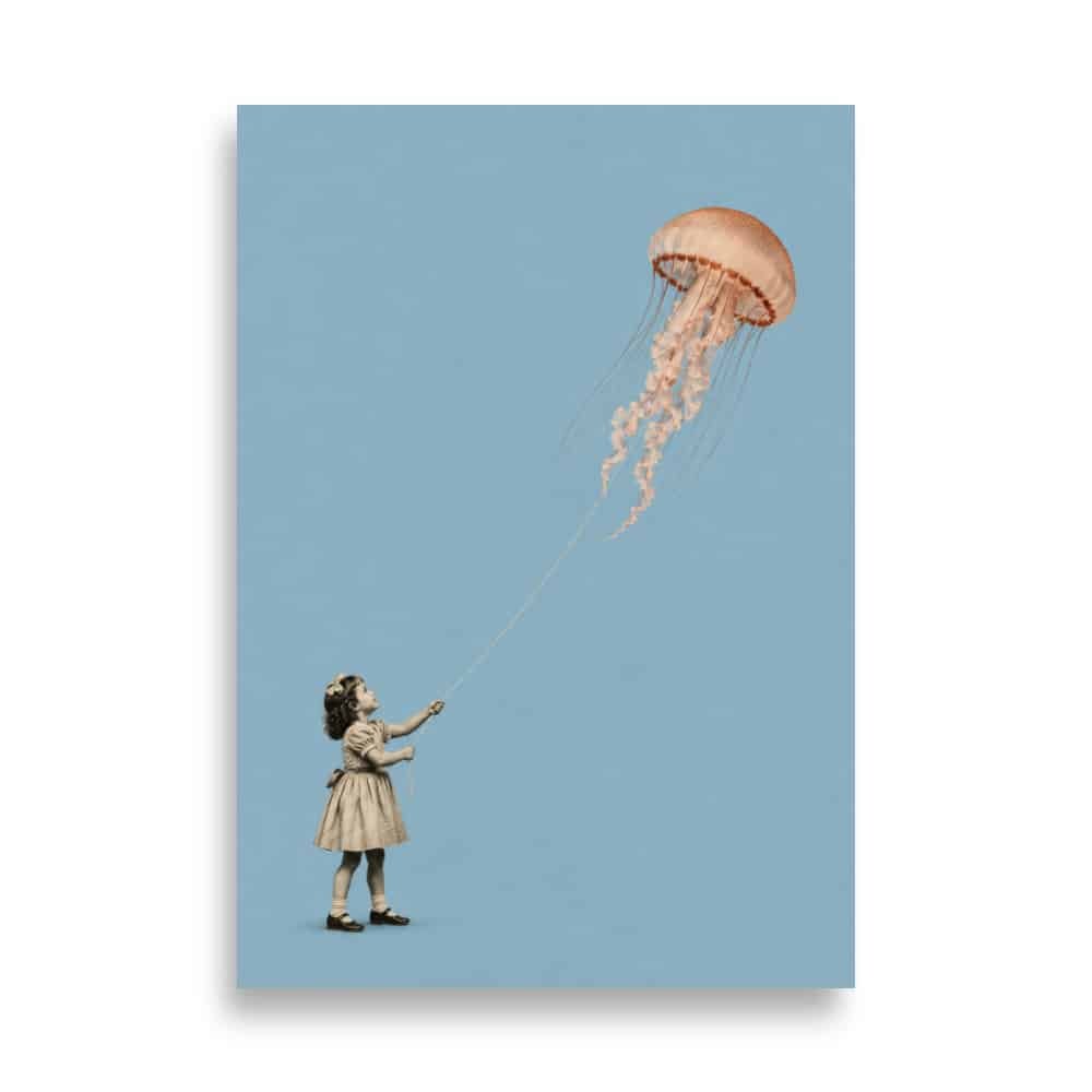 La Medusa Voladora | Póster de Collage Surrealista Vintage 70x100cm Accesorios y otras cosas laminas decorativas laminas decorativas Laminas para enmarcar posters